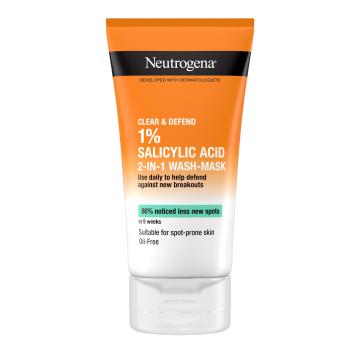 Neutrogena<sup>®</sup> <br> Clear & Defend 1 % Salicylic Acid 2-in-1 Wash-mask​